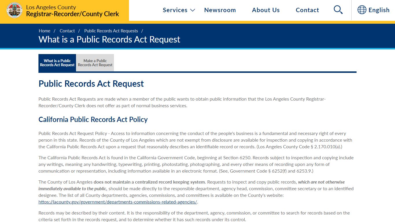 What is a Public Records Act Request - Los Angeles County ...